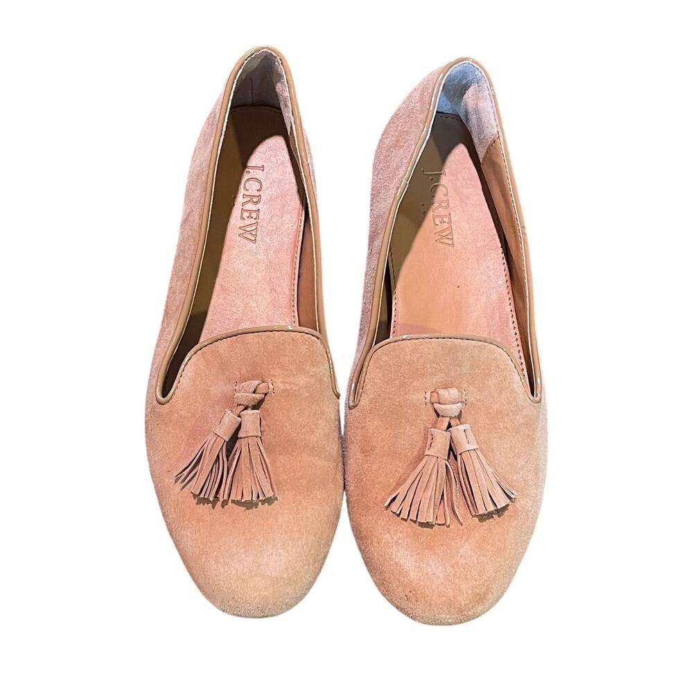 J.Crew Factory Cora Suede Tassel Loafers, Tan, Beige, Classic, Minimalist, Sz 7